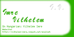 imre vilhelem business card